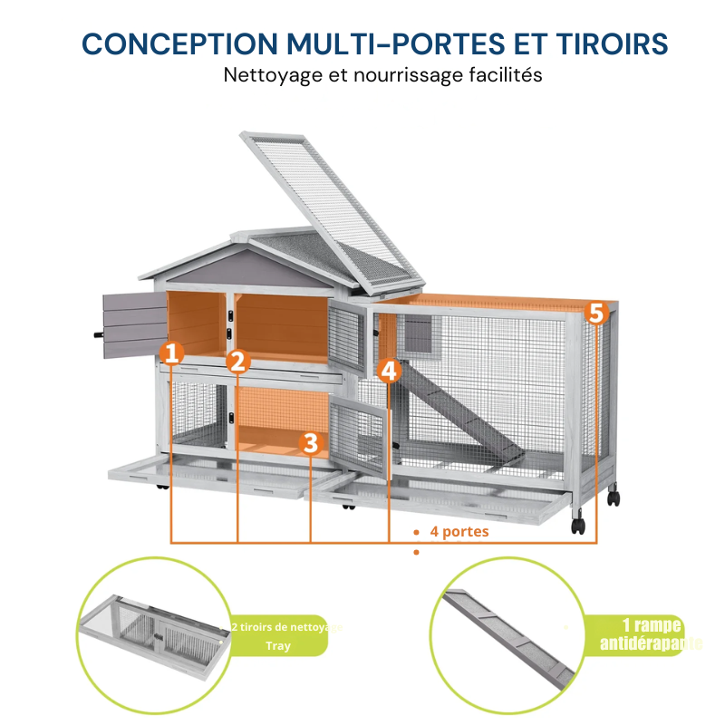 Cage à lapin extérieur en béton