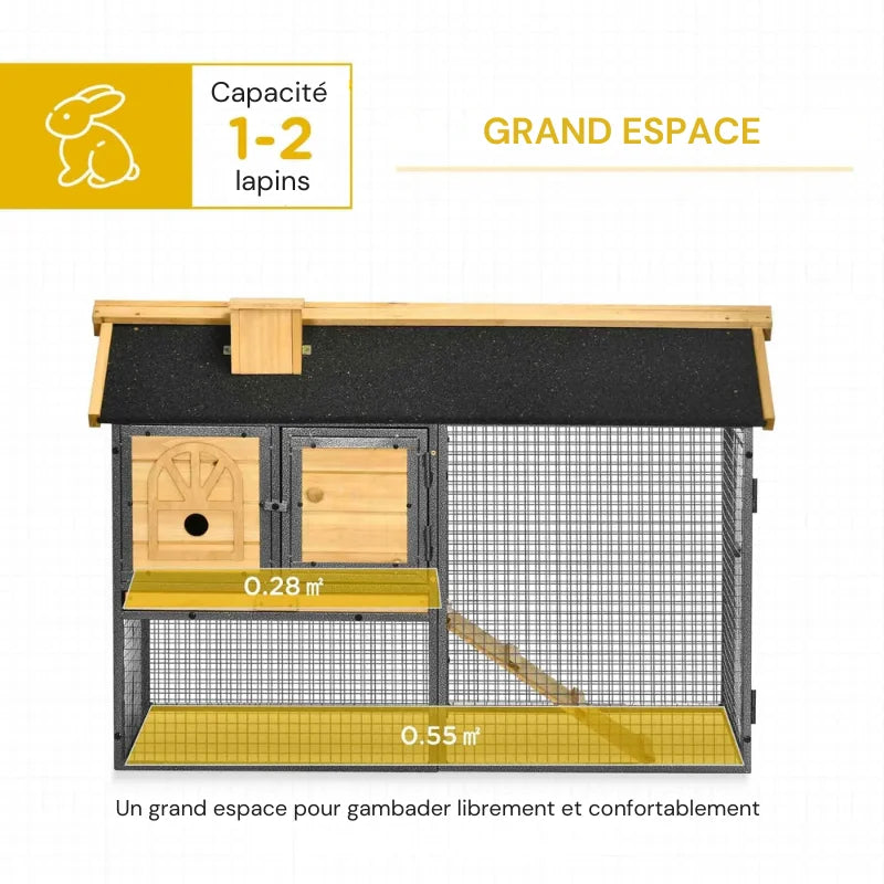 Cage à lapin 2 niveaux