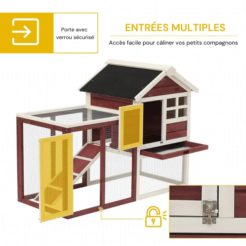 Cage à lapin extérieur avec fermeture