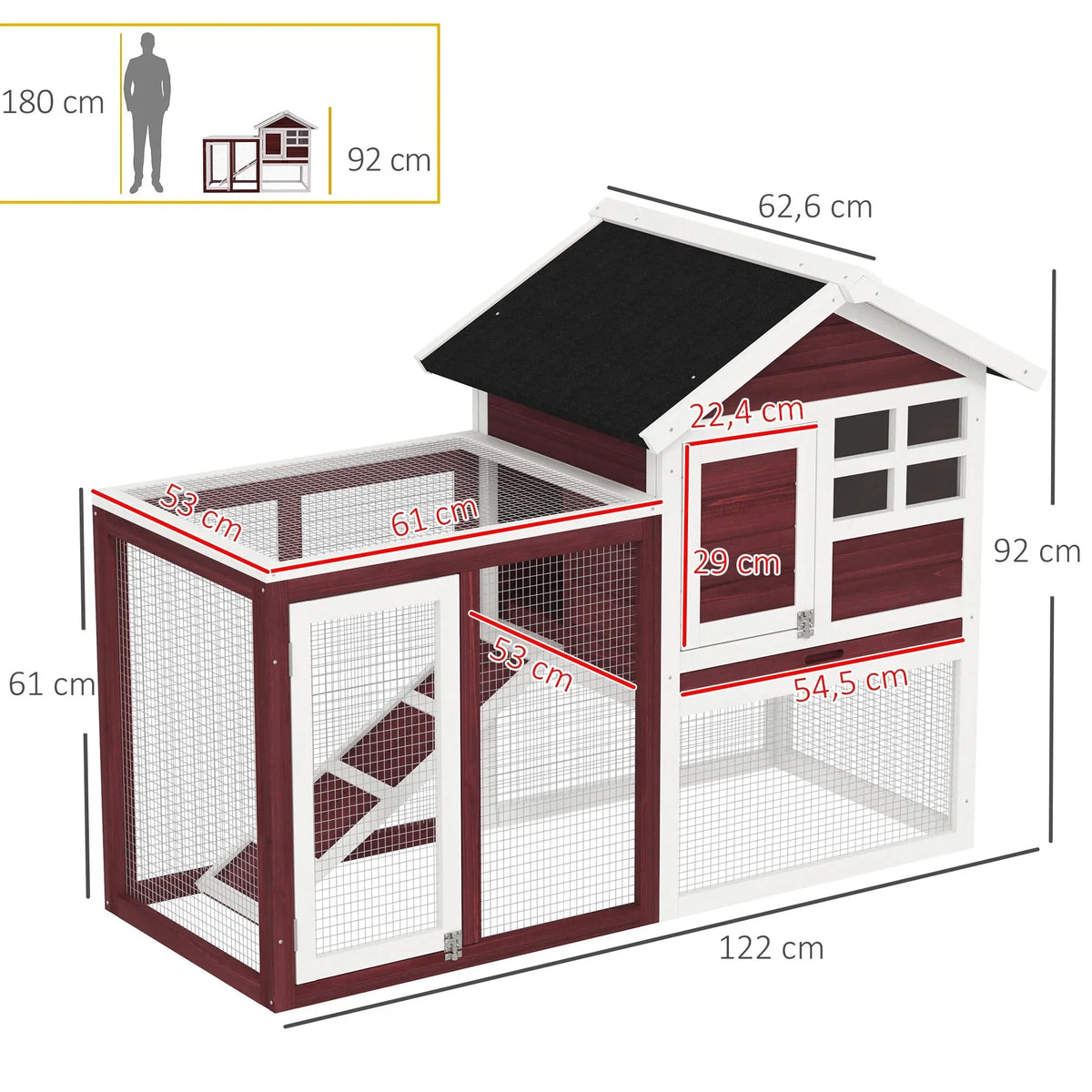 Cage à lapin extérieur avec fermeture
