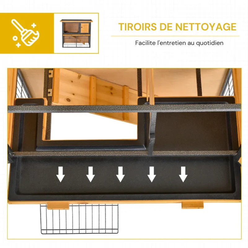 Cage à lapin extérieur ouverture au toit