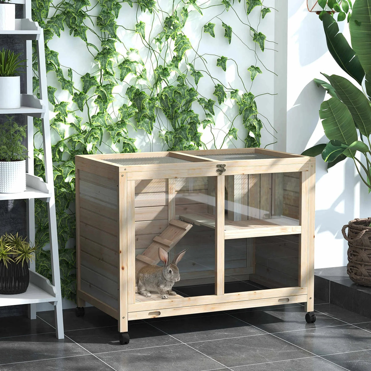 Cage à lapin intérieur 2 étages
