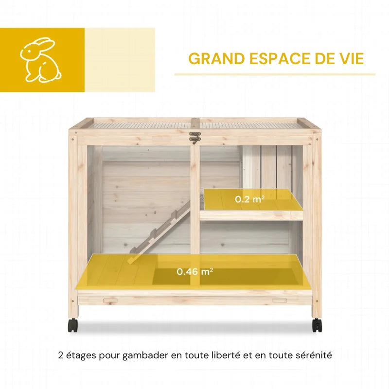 Cage à lapin intérieur 2 étages