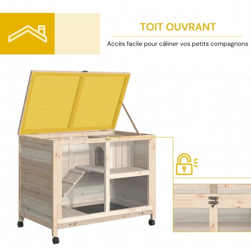 Cage à lapin intérieur 2 étages