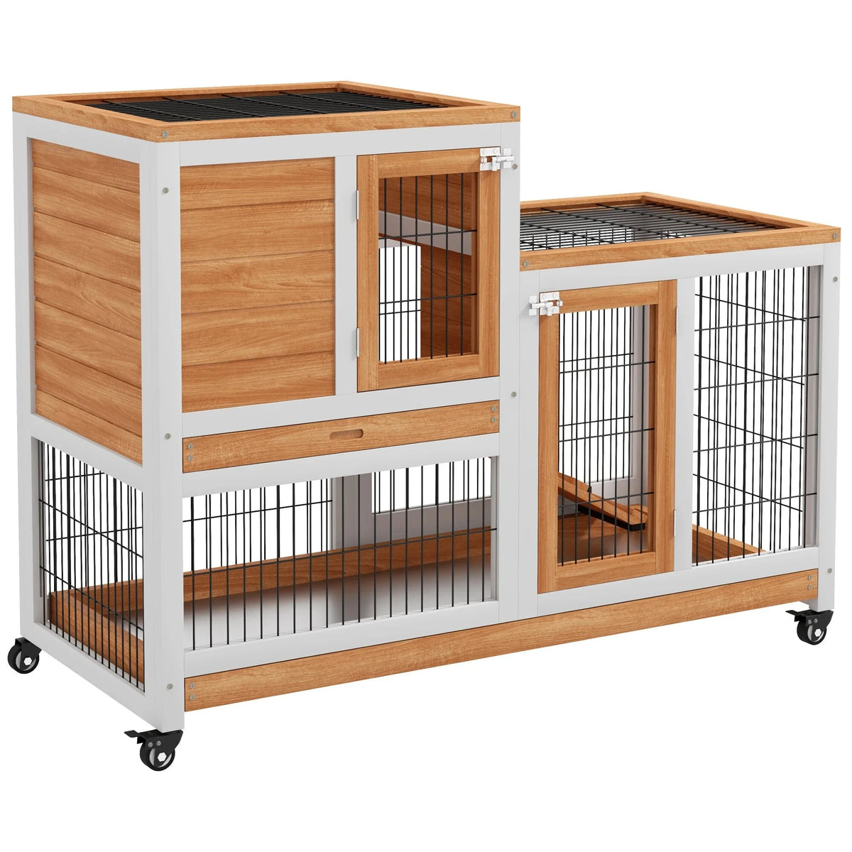 Cage à lapin intérieur sur roulettes