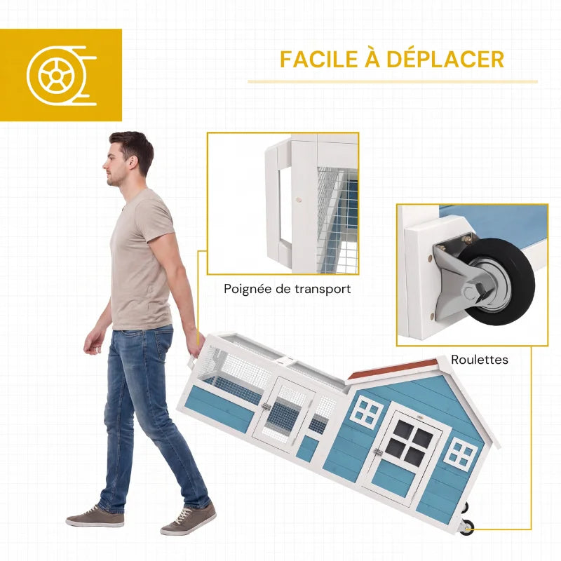 Cage clapier extérieur en bois pour lapins 3 portes