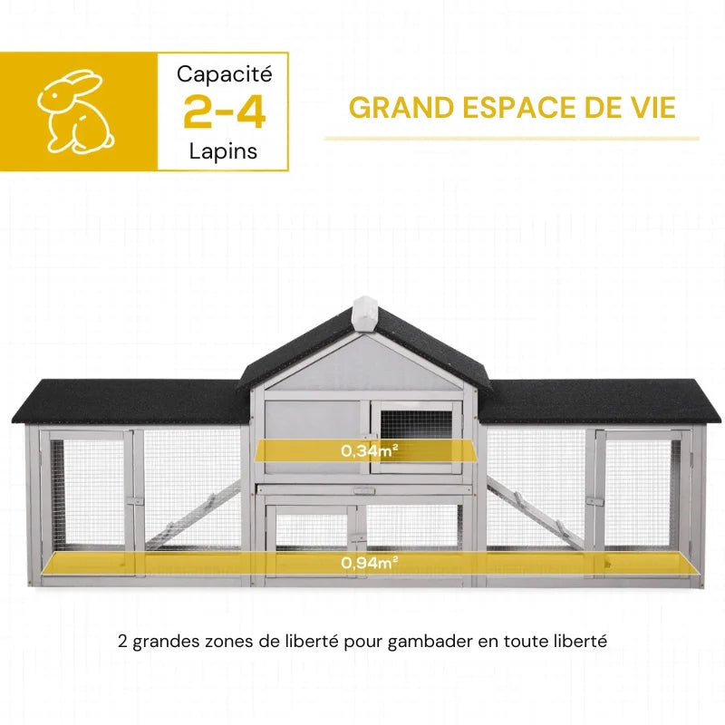 Cage extérieur à lapin grise