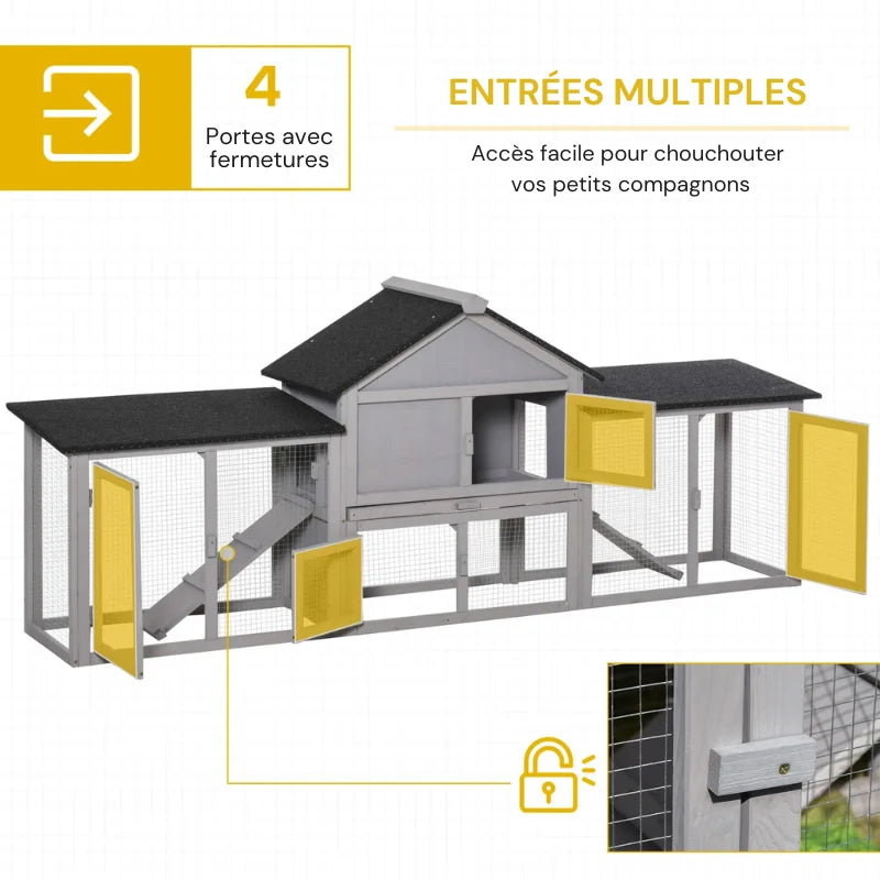 Cage extérieur à lapin grise