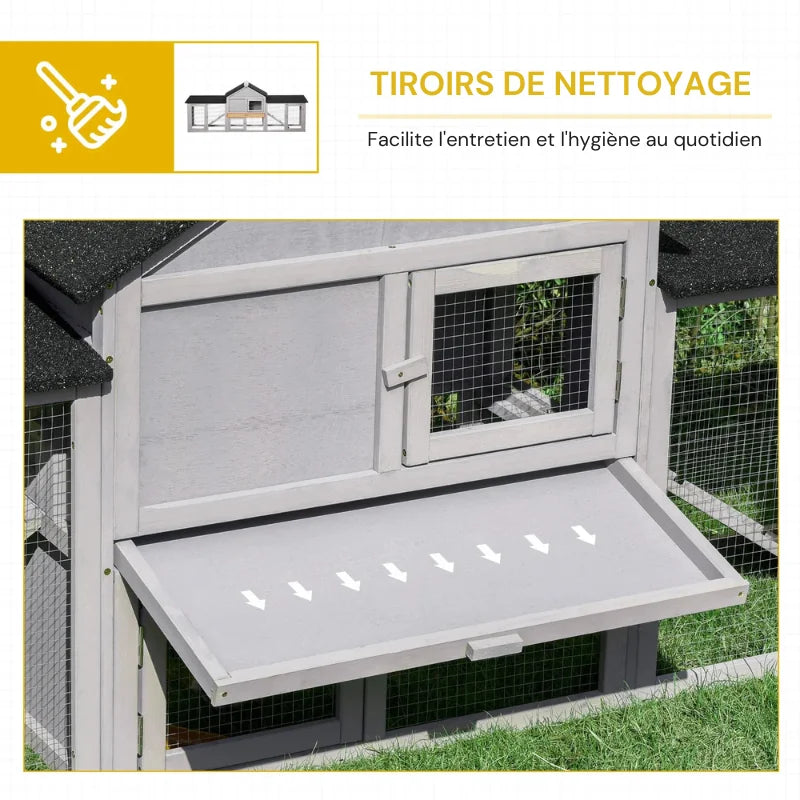 Cage extérieur à lapin grise